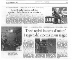 Recensione Dieci registi in cerca d'autore - Il messaggero di Frosinone